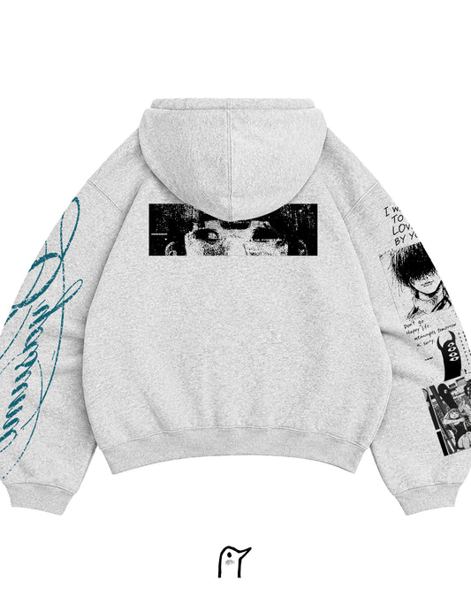 Zip Hoodie OYASUMI PUN PUN GRIS
