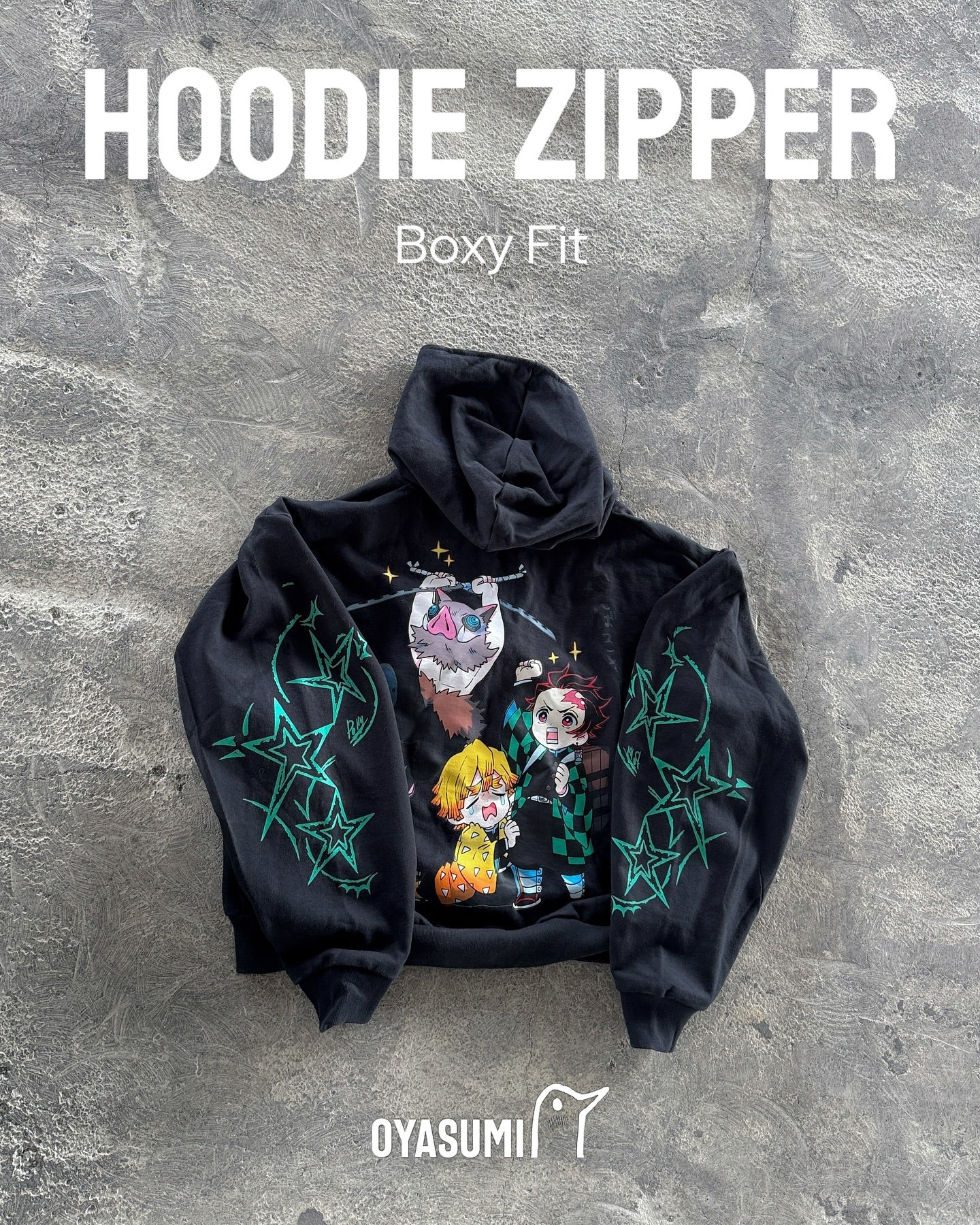 ZIP HOODIE BOXY FIT KIMETSU